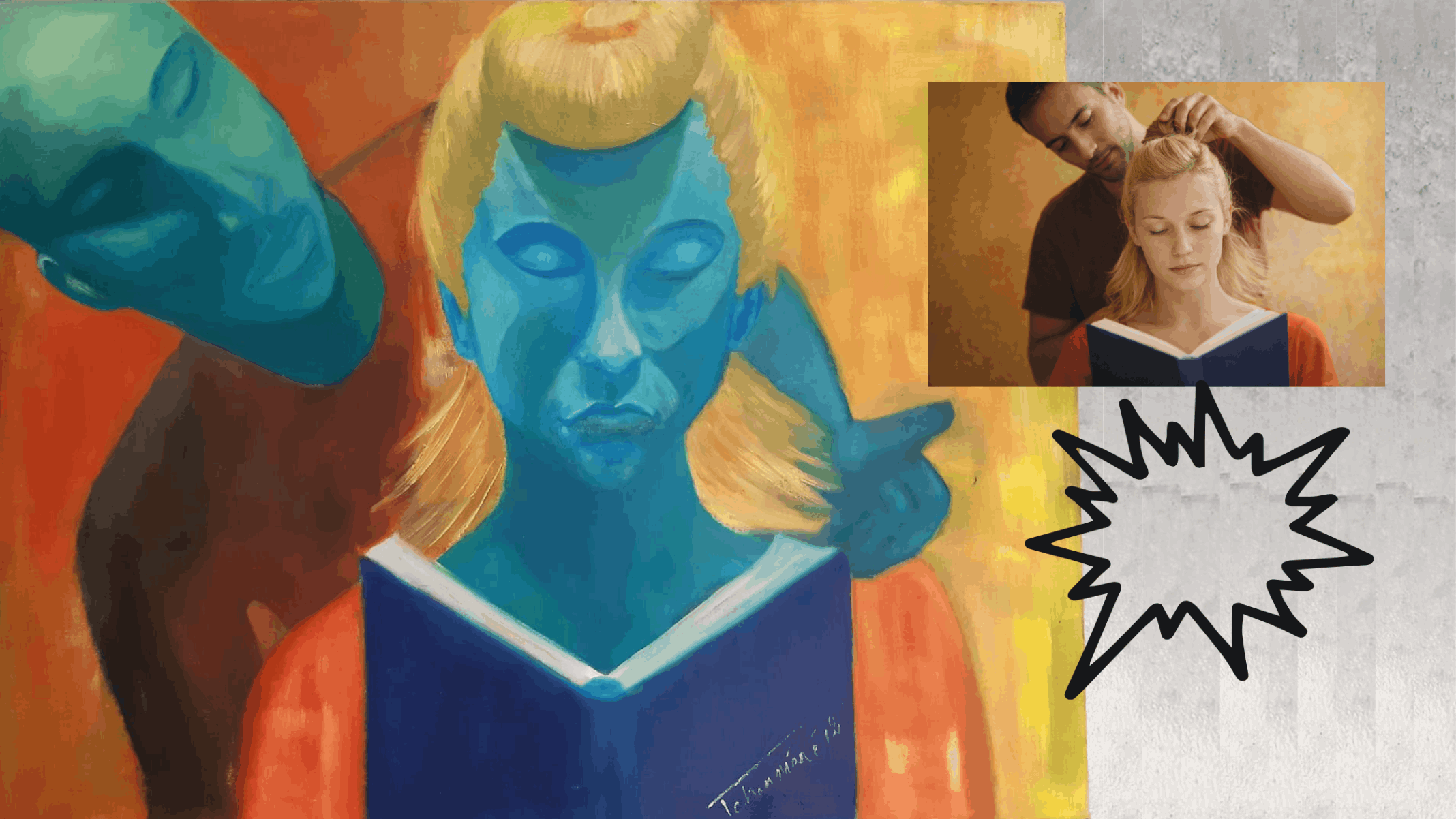 peinture-carole-tchanmene-blue-couple